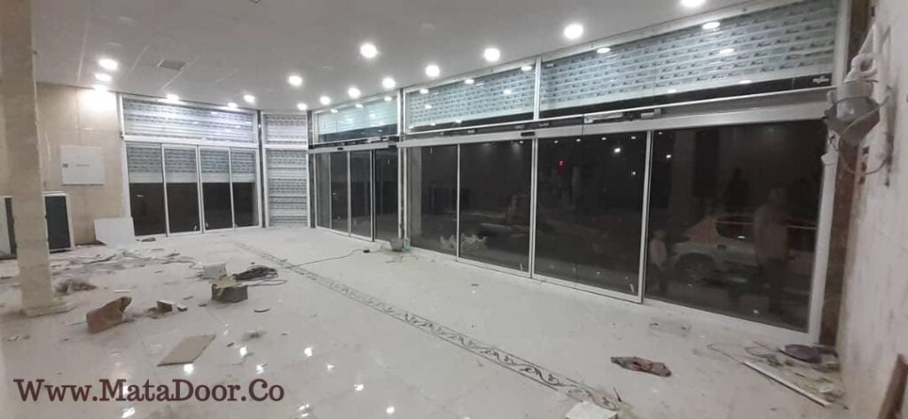 درب اتوماتیک شیشه ای و کرکره ماتادر